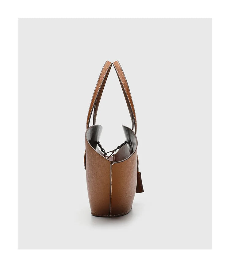 Vintage Shell-Shape Tote Bag – Large Capacity PU Leather Women's Shoulder Bag