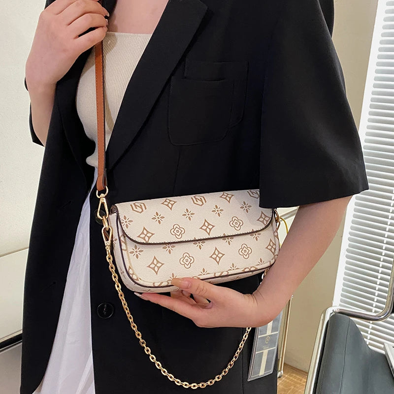 Retro printed small square bag