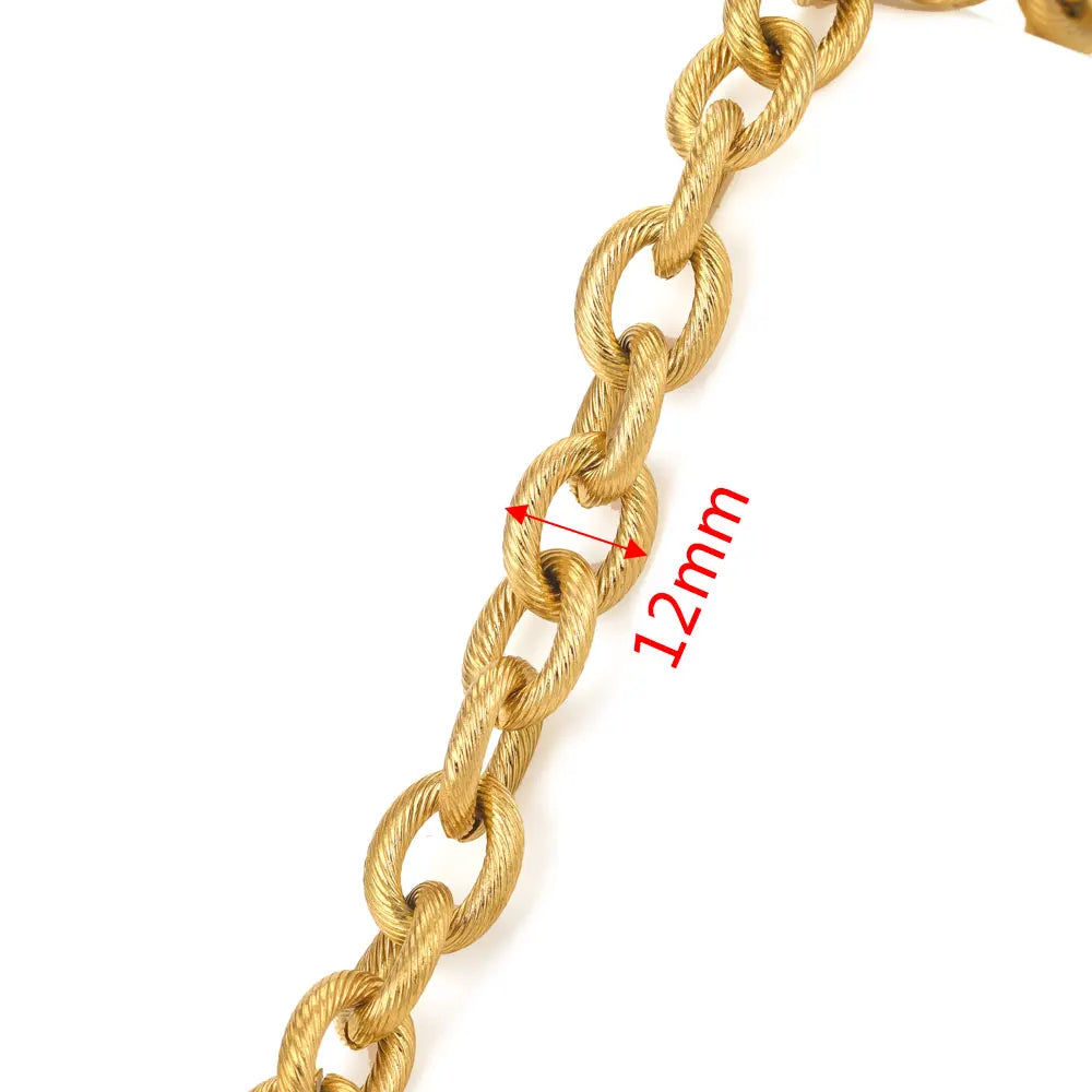 1 Meter 18K Gold Plated Stainless Steel Link Chain for Jewelry Making – Bulk Rolo Cable Necklace & Bracelet Chain