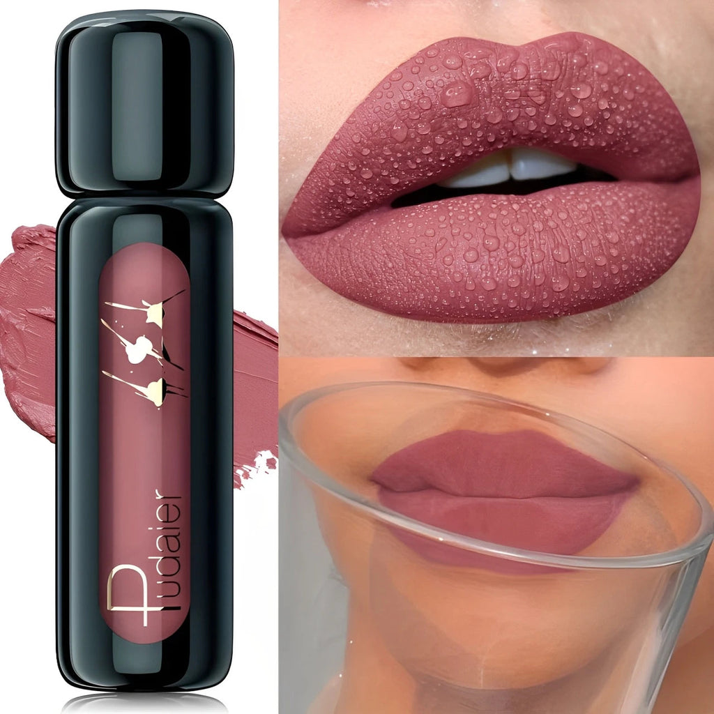 1PC Matte Velvet Lip Gloss - Highly Saturated Liquid Lip Mud, Non-Stick Long-Lasting Formula, 10-Shade Mixed Palette Nanasbeautyholic