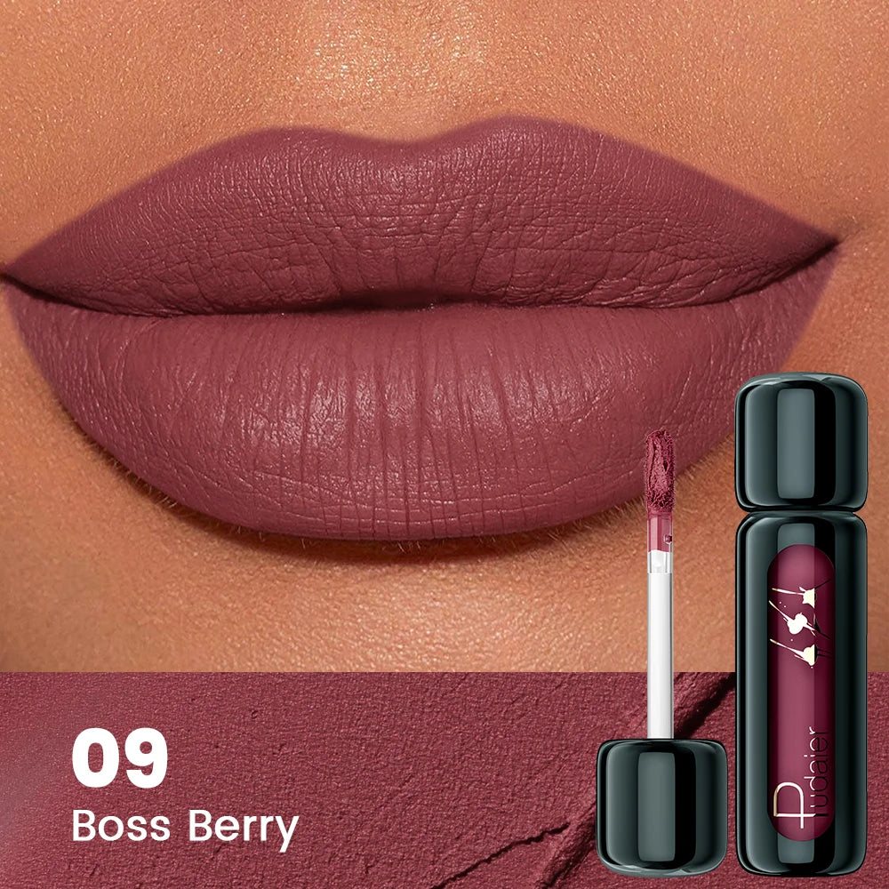 1PC Matte Velvet Lip Gloss - Highly Saturated Liquid Lip Mud, Non-Stick Long-Lasting Formula, 10-Shade Mixed Palette Nanasbeautyholic