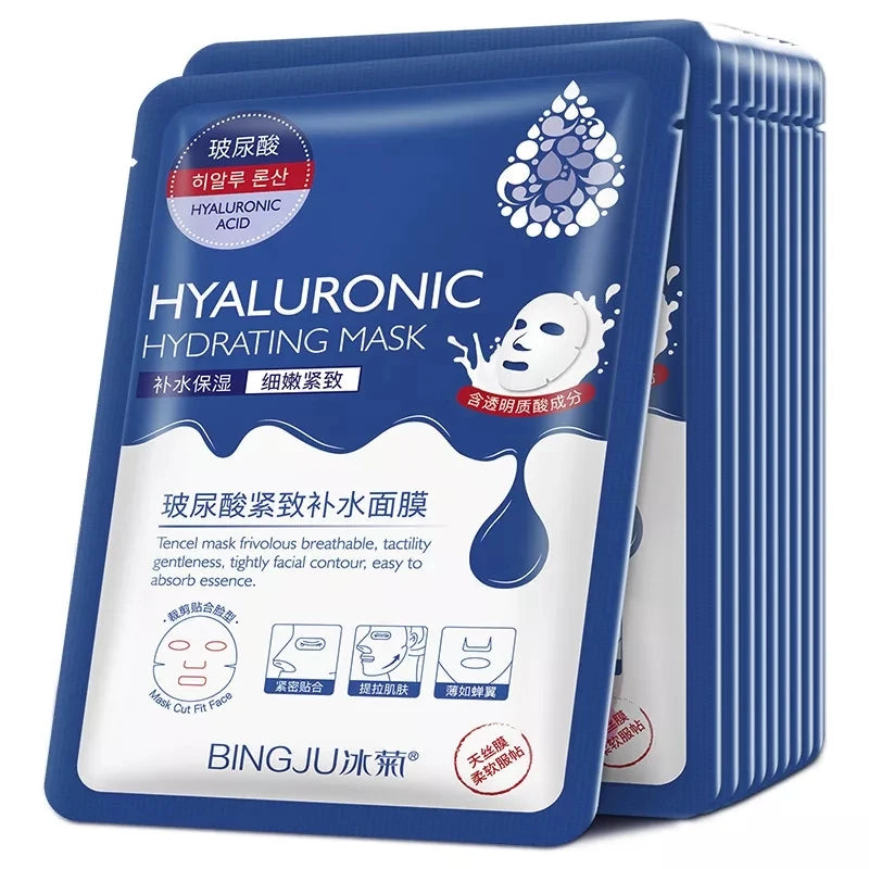 20pcs Hyaluronic Acid Collagen Face Mask skincare Moisturizing Firming Hydrating Facial Masks Sheet Mask Korean Skin Care Nanasbeautyholic