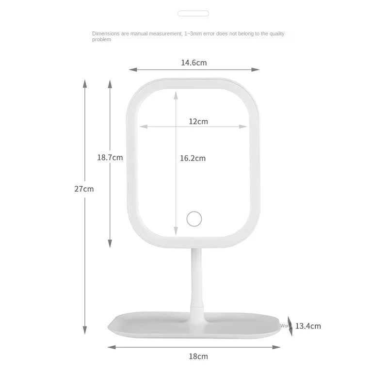 Niche Modern Desktop Vanity Mirror 3 Color Light LED , touching mirror