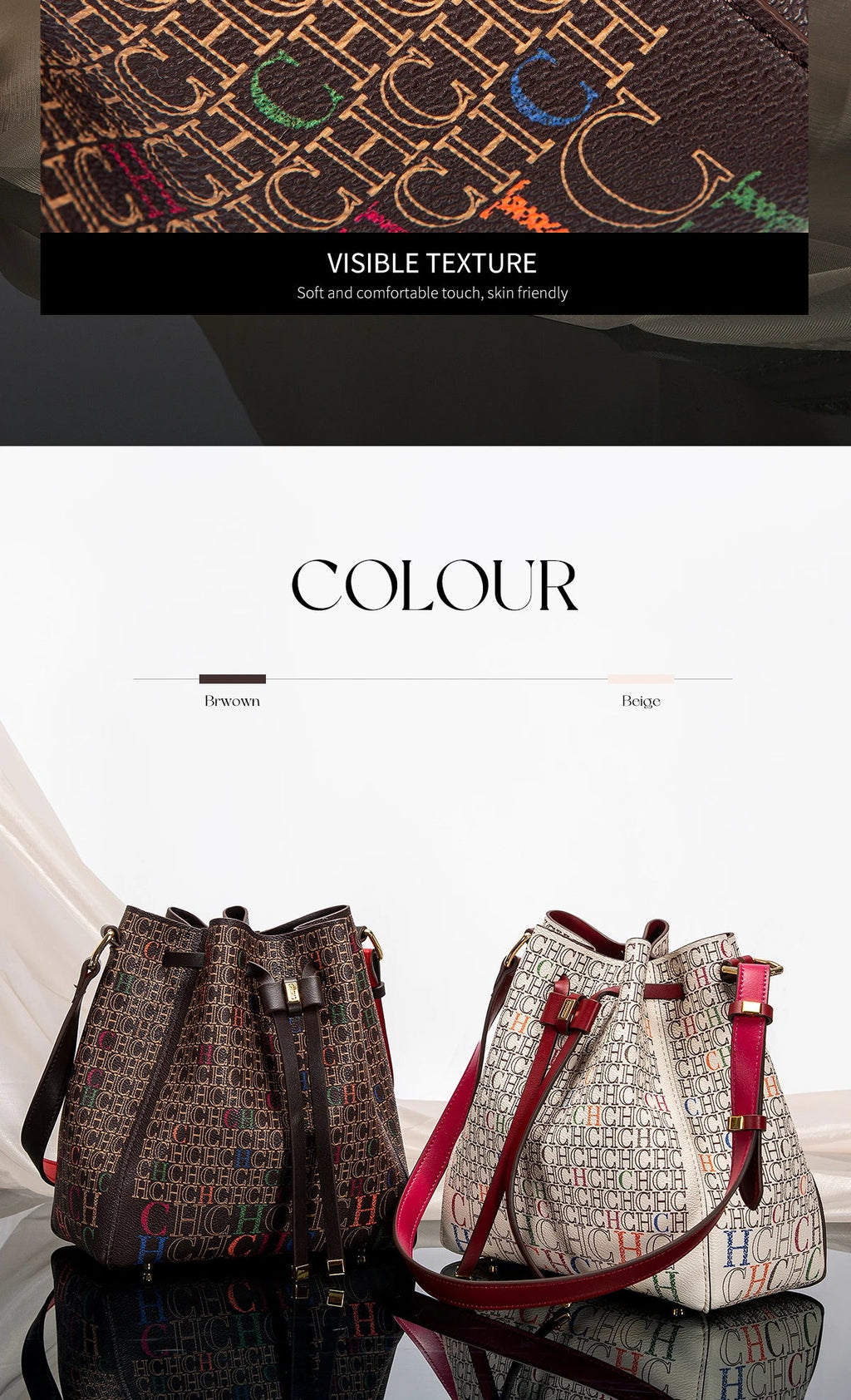 Luxury Classic Women's Handbag Bucket Bag Fashion PVC Printed Shoulder Luxury Brand Women Designer Wallet Classic Nanasbeautyholic
