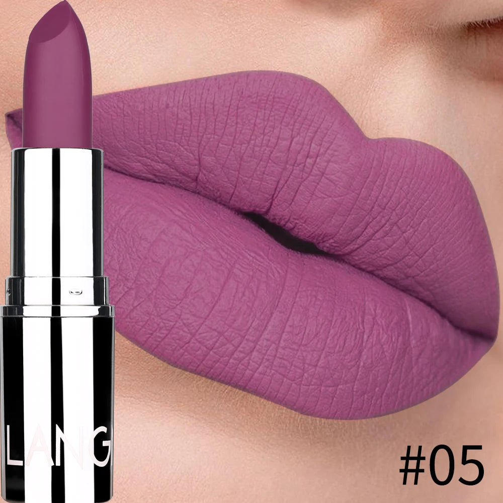 Langmani Silver Tube Matte Lipstick Non Staying Cup Makeup Lipstick  8 colors available Nanasbeautyholic