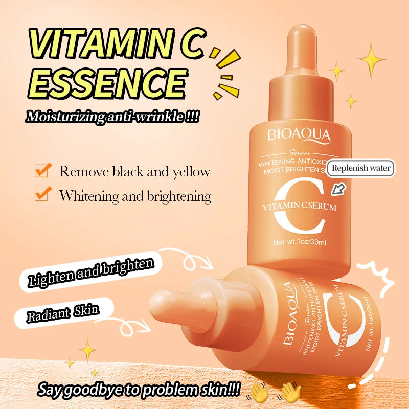 BIOAQUA Vitamin C Skin Care Kit Moisturizing Face Serum Anti-Aging Anti Dark Circles Eye Cream Facial Eyes Travel Size Skin Care Nanasbeautyholic