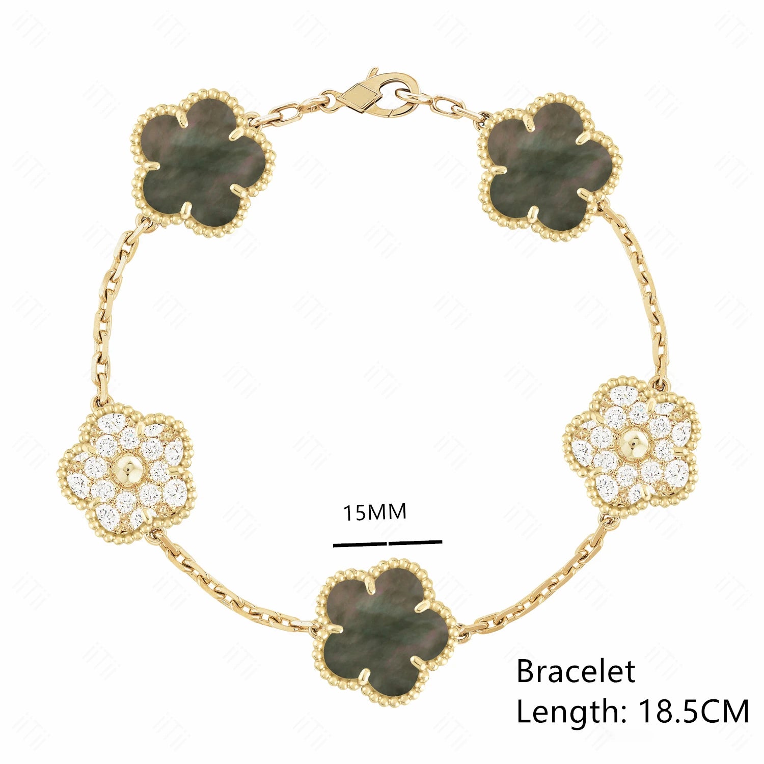 Lucky Clover Natural Mother of Pearl Bracelet & Necklace – Gold & Silver