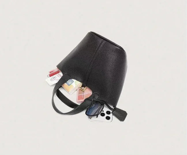 Faux Leather Bucket Bag – Chic & Versatile Women's Handbag