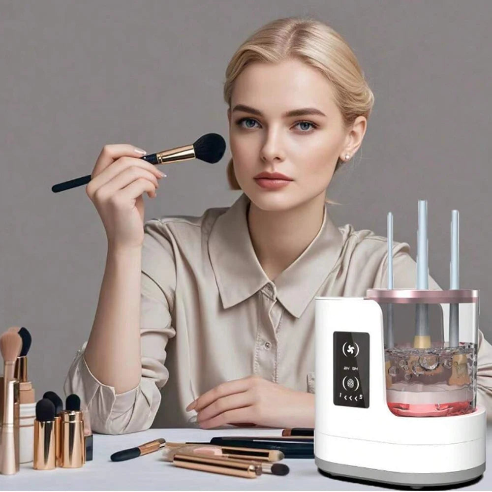 Electric makeup brush cleaner, a cleaning tool for makeup brushes and foundation.