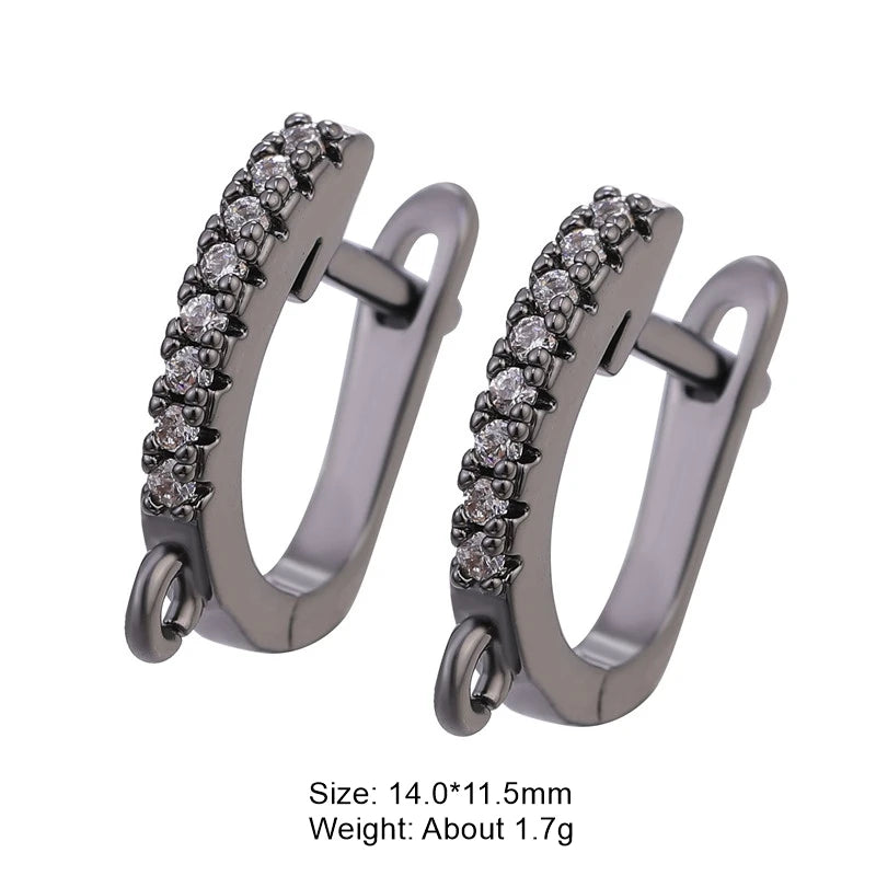 Juya 18K Gold & Silver Plated Earring Hooks – Micro Pave Zircon DIY Jewelry Findings