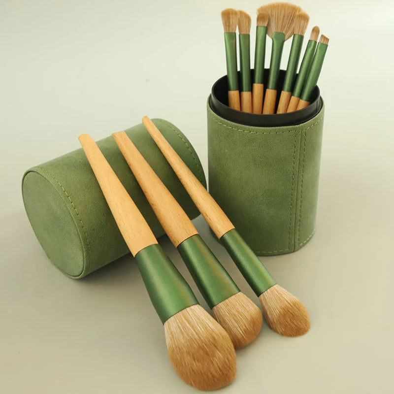 PU Leather Makeup Brush Bucket Portable Travel
