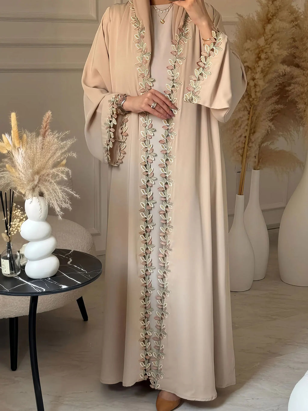 Elegant Embroidered Abaya | Loose Fit Modest Dress for Women