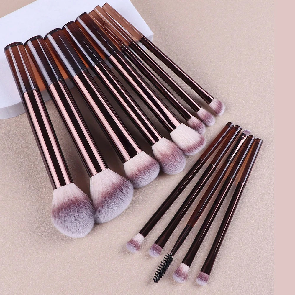 13PCS Makeup Brush Set Foundation Concealer Powder Eyeshadow Blush Brush Kabuki Blending Cosmetic Beauty Tool for Face Nanasbeautyholic