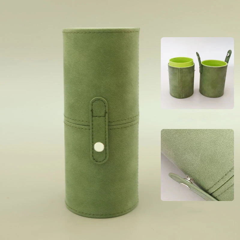 PU Leather Makeup Brush Bucket Portable Travel