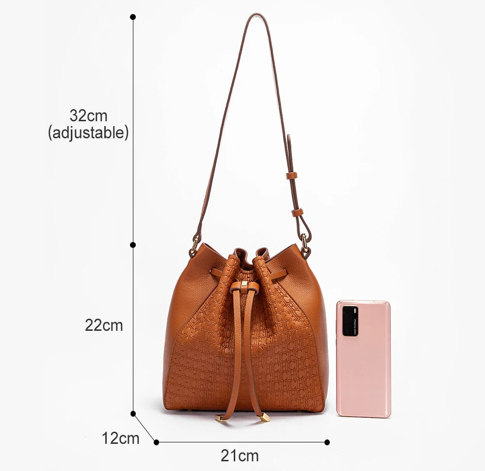 CHCH Women's Top Handbag Pink Drawstring Bucket Bag Graduation Gift Nanasbeautyholic