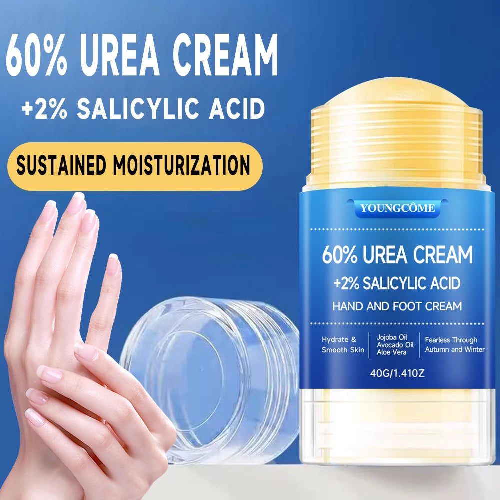 YOUNGCOME 60% Urea Foot Cream with 2% Salicylic Acid – Deep Callus Remover & Moisturizer for Dry Cracked Heels