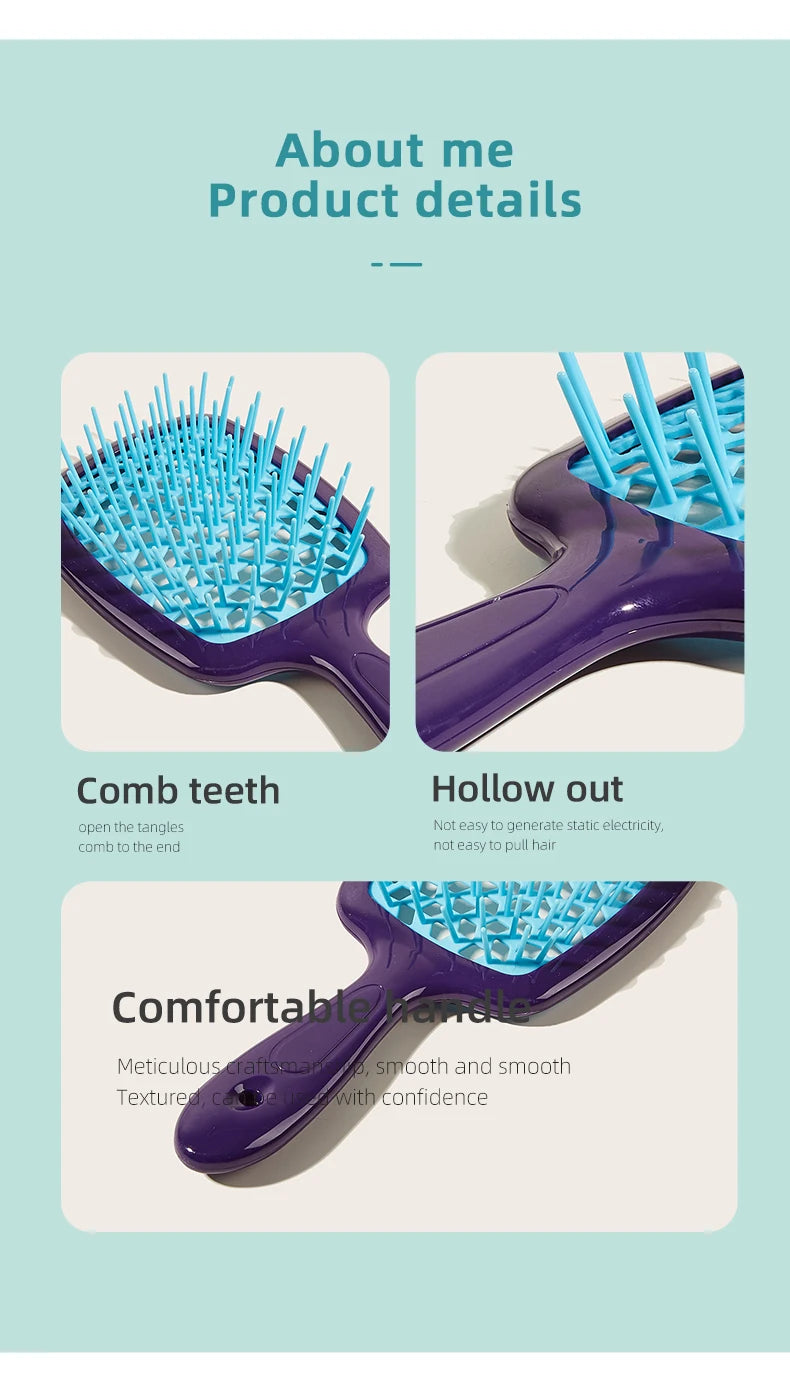 2pcs Professional Comb Detangling Hair Brush Scalp Massage Anti-static