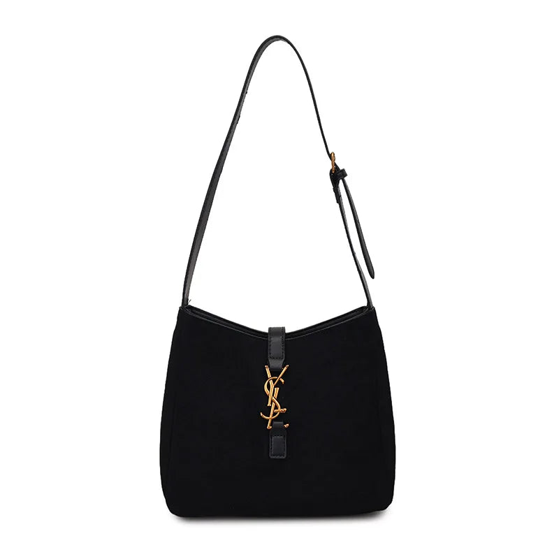 Luxe Faux Leather Bucket Bag – Large Capacity Hobo Shoulder Bag for Women