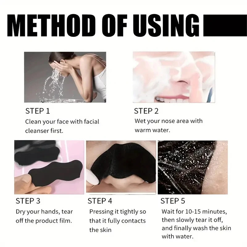 50/100PCS Bamboo Charcoal Nasal Strips Blackhead Remover