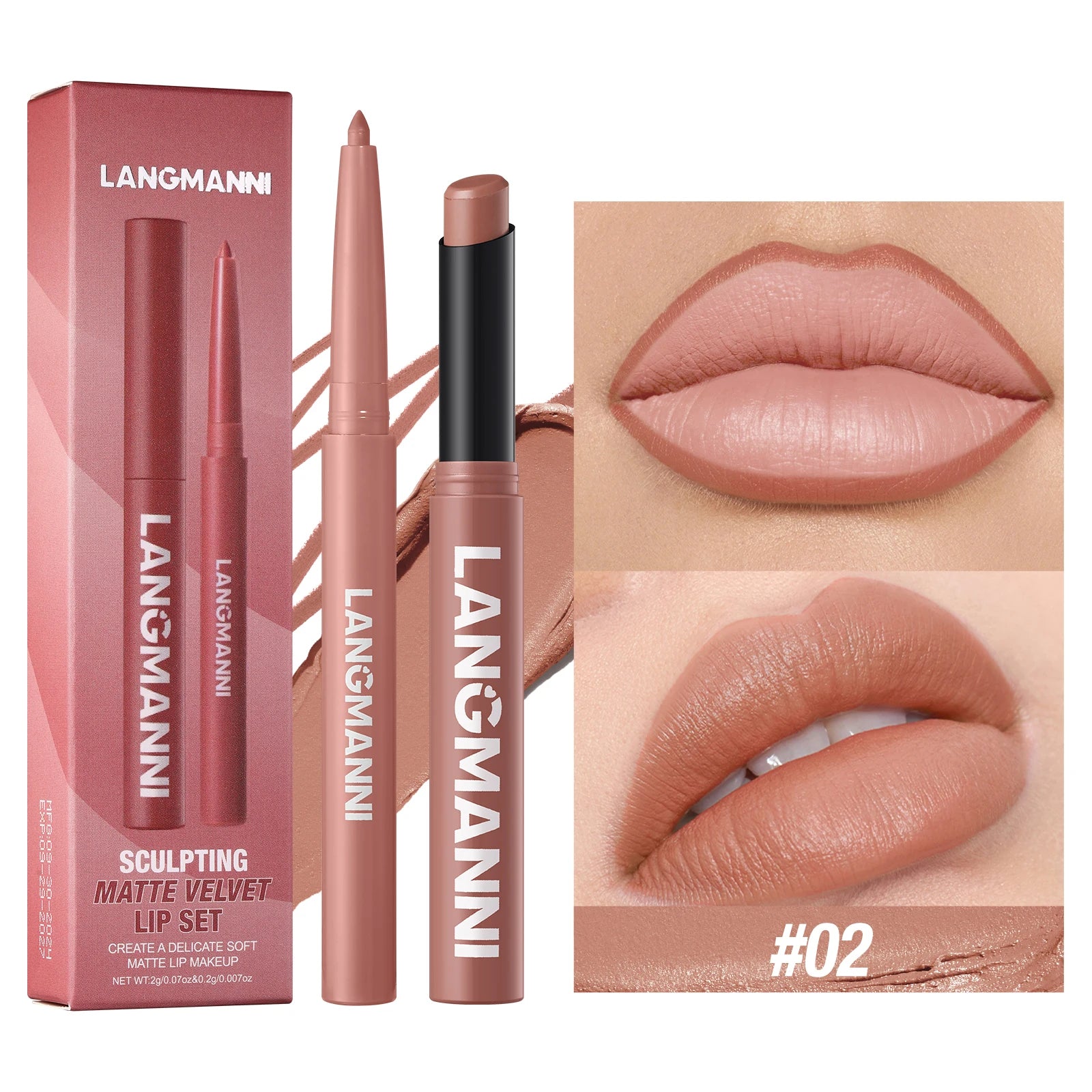 Integrated waterproof lipliner+lipstick lipstick lipstick set,no smudge,no fade,no cup,durable,easy to create a perfect makeup! Nanasbeautyholic