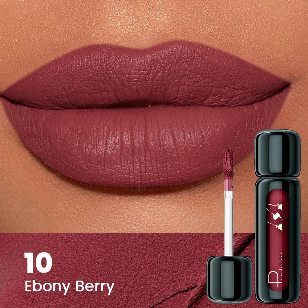 1PC Matte Velvet Lip Gloss - Highly Saturated Liquid Lip Mud, Non-Stick Long-Lasting Formula, 10-Shade Mixed Palette Nanasbeautyholic