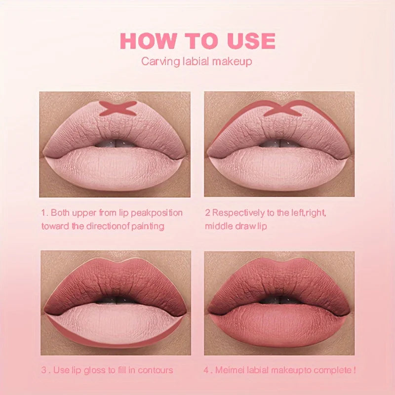 12 Colors/box Matte Lip Liner Pencil Set Waterproof Long Lasting Nude Red Lip Contour Pencil Sexy Rose Pink Lipstick Tint Makeup Nanasbeautyholic