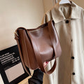 Women's PU Leather Bucket Bag – Large Capacity Shoulder & Crossbody