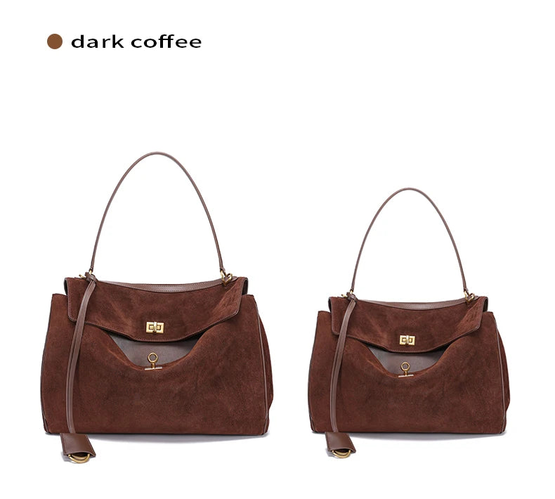 Women's Suede genuine leather Bag Shoulder Handbag Luxury Designer