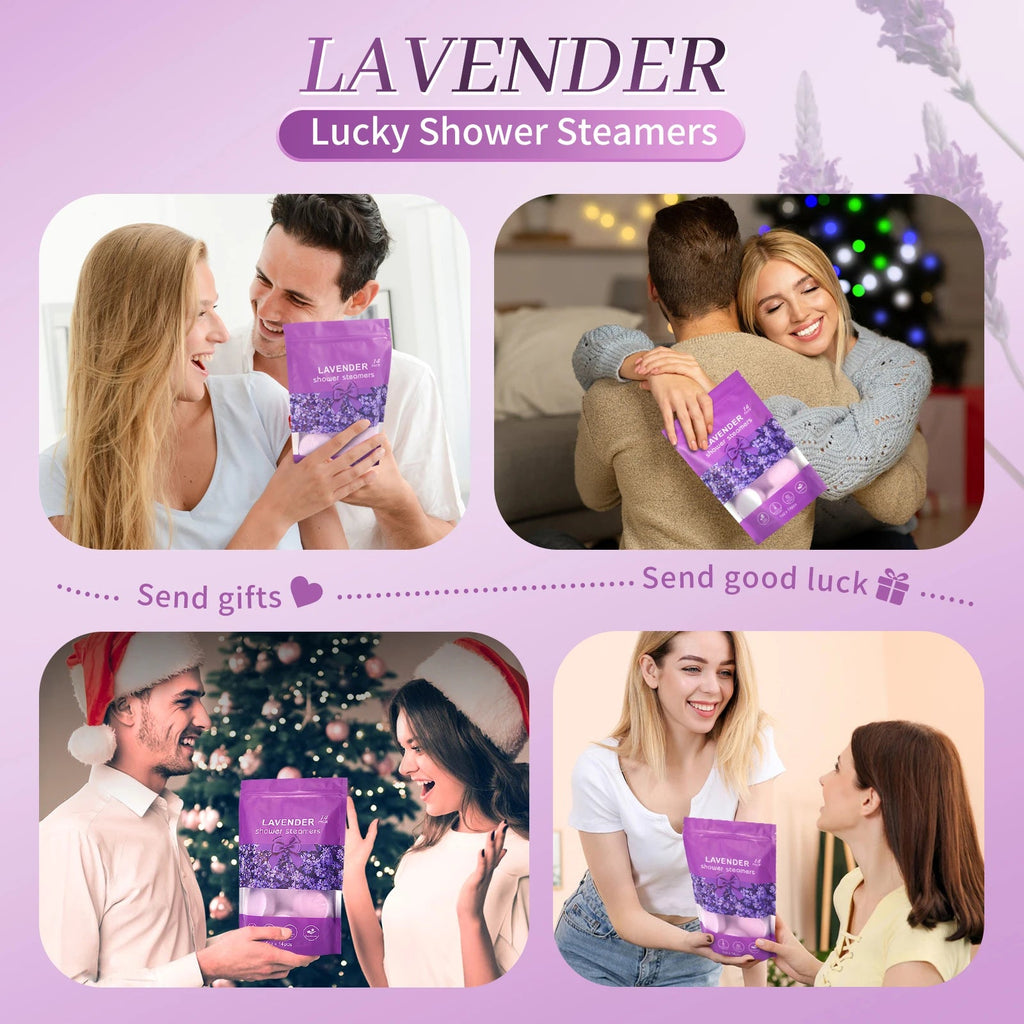 Lavender Shower Bomb Natural Essential Oil Shower Moisturizing Stress Relieving Bath Salt Tablets Suitable for Women and Men Nanasbeautyholic