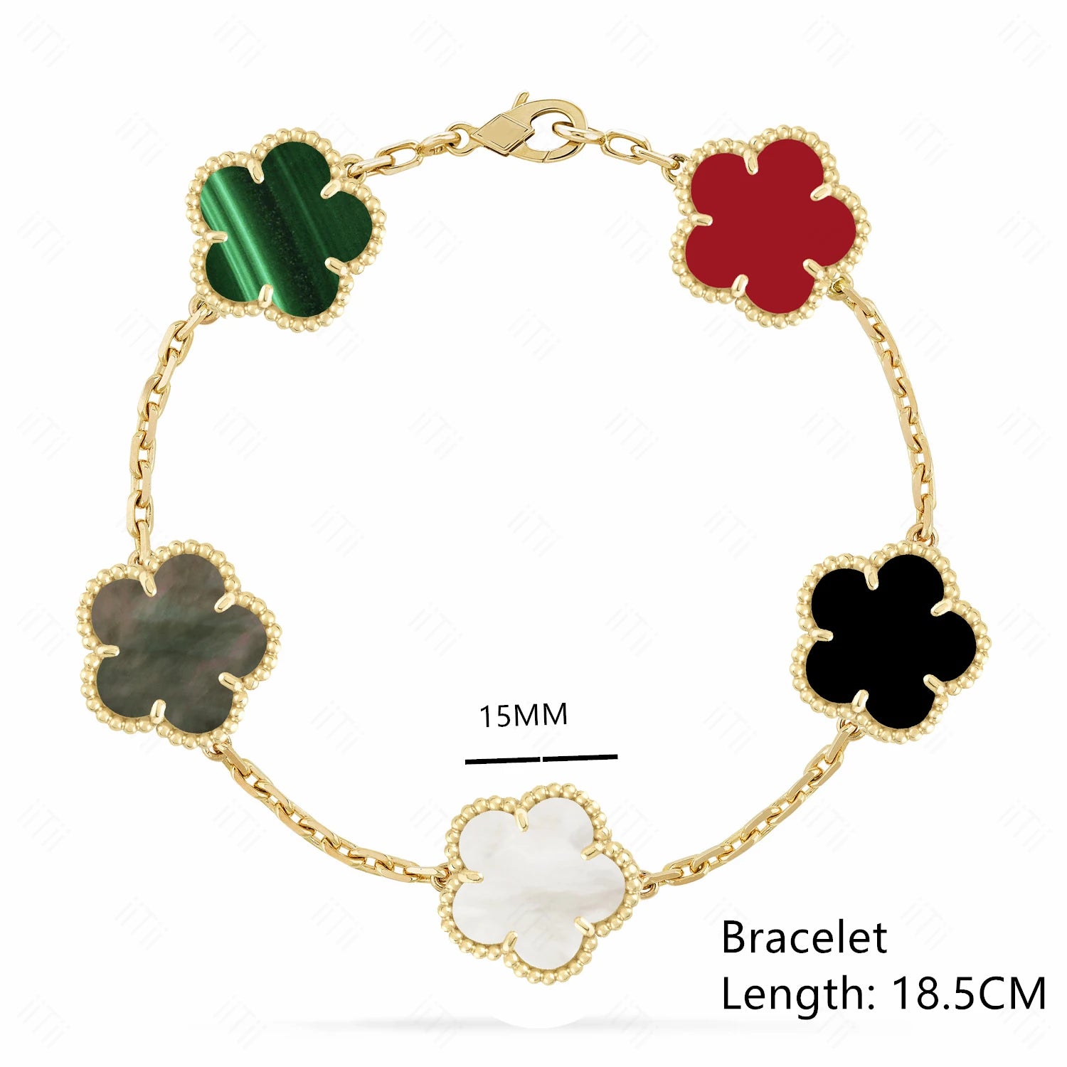 Lucky Clover Natural Mother of Pearl Bracelet & Necklace – Gold & Silver