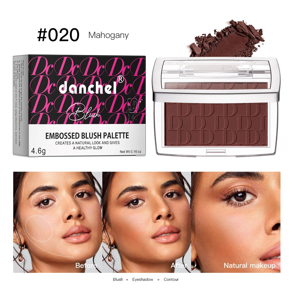 Embossed Matte Blush Palette – High-Pigment Cheek Powder for a Natural Rosy Glow