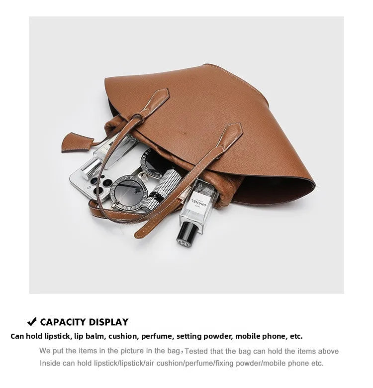 Vintage Shell-Shape Tote Bag – Large Capacity PU Leather Women's Shoulder Bag