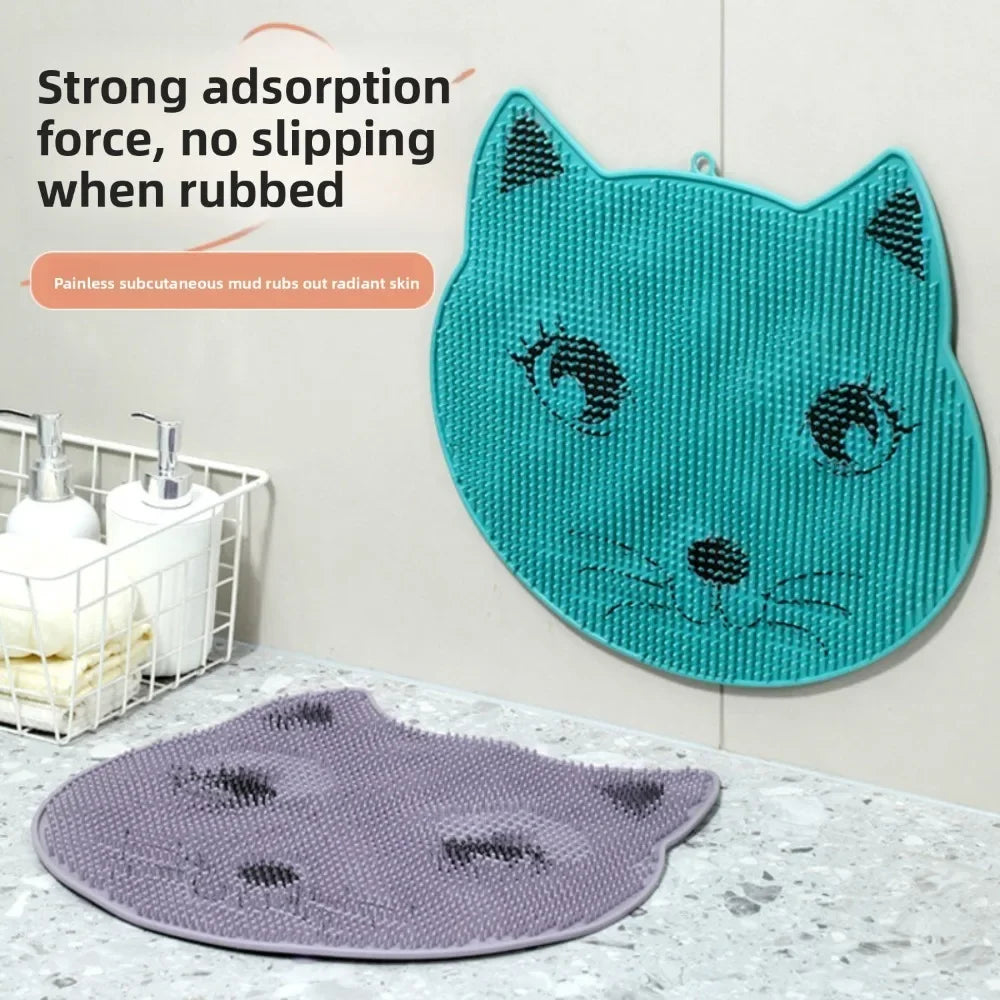 1pc Exfoliating Shower Massage Brush Silicone Back Massager Foot Scrubber Bathroom Non-slip Bath Mat Body Cleaning Bathing Tools Nanasbeautyholic