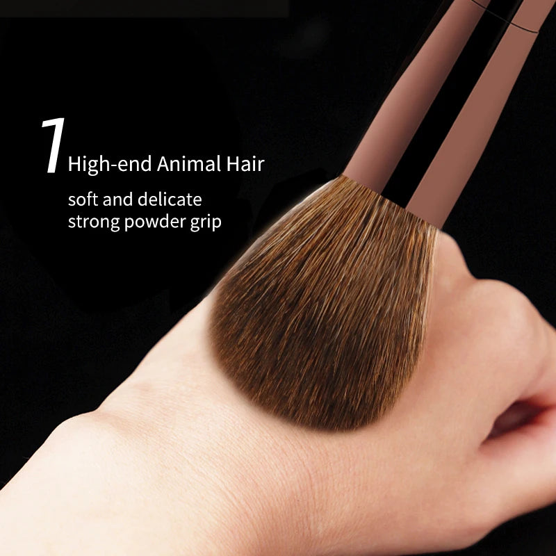 Hourglass Mini 7-Piece Professional Makeup Brush Set – Portable Eyeshadow, Blush & Powder Brushes with Soft Natural Hair
