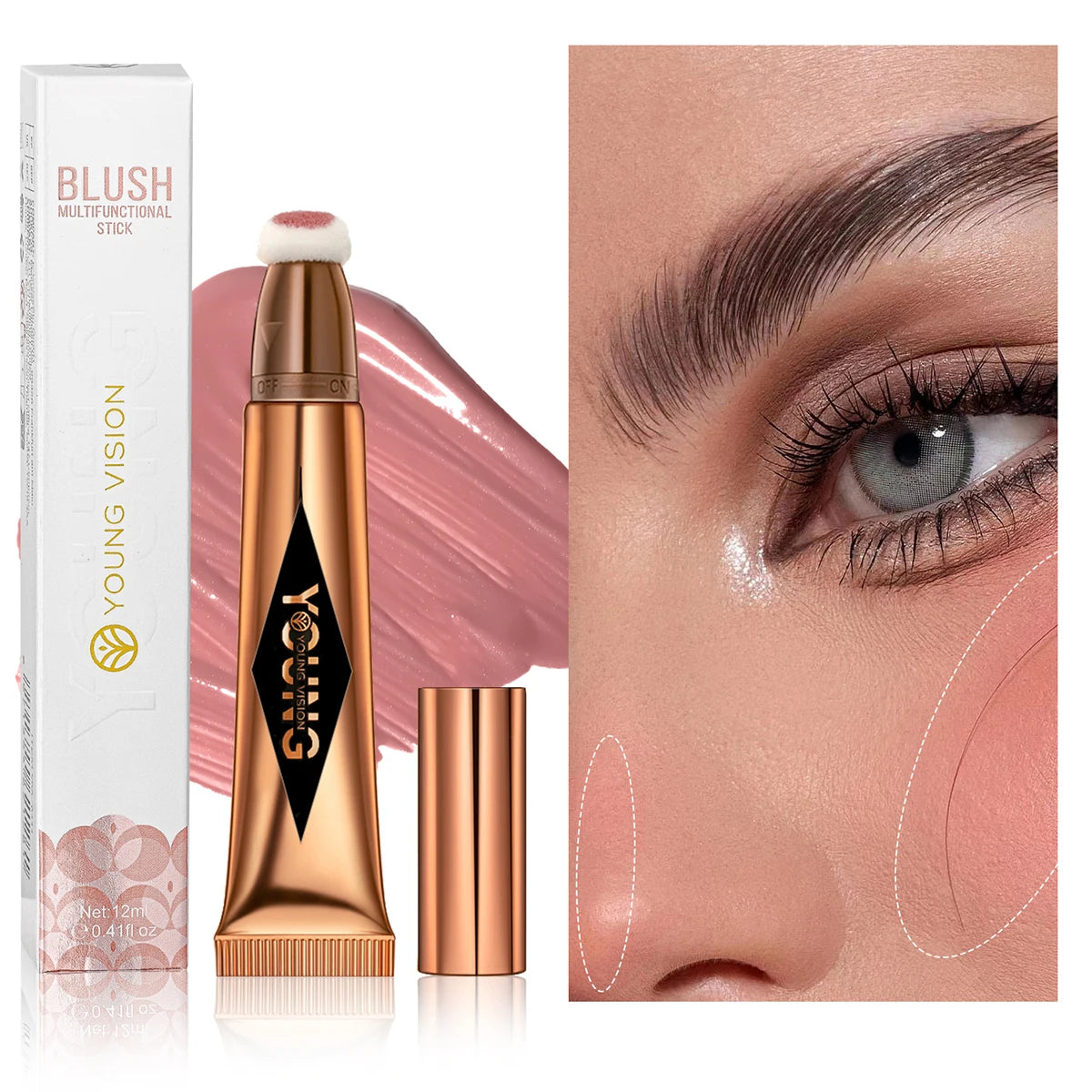 Young Vision 6-Shade Cushion Blush – Skin-Friendly Highlighter & Blush Stick