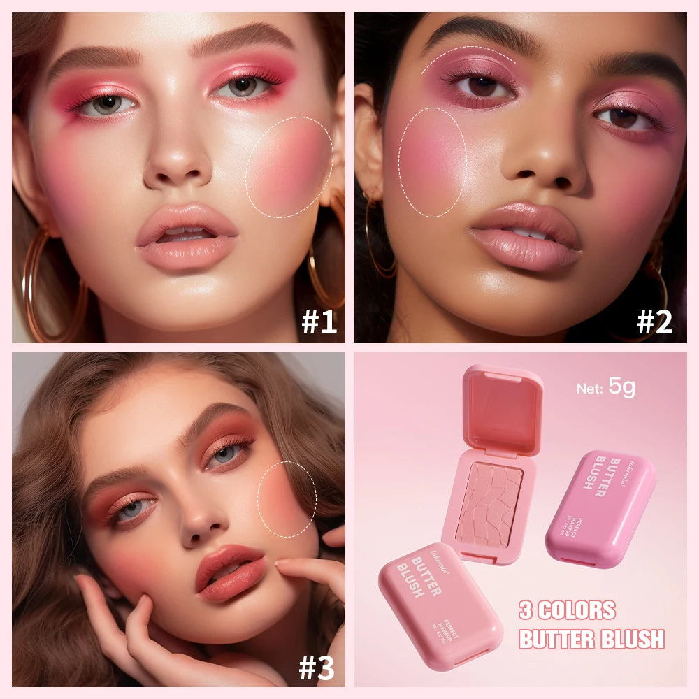Professional Makeup Powder Blush 12HR Wear Vegan Formula Blusher Makeup Blush in Bar Cosmetics Palette Powder Pink Cream Face Nanasbeautyholic