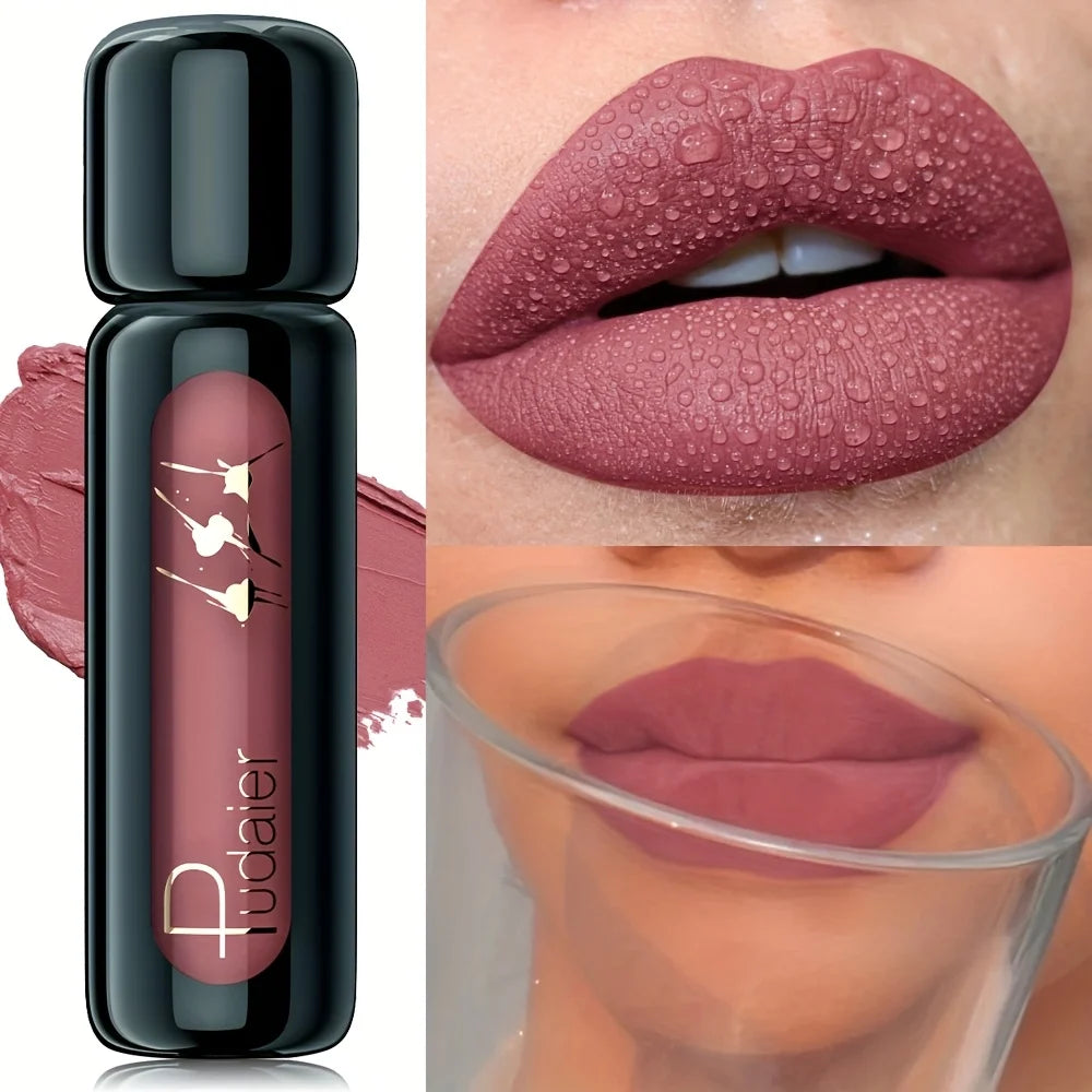 1pc Matte Velvet Lip Gloss, Highly Saturated Liquid Lip Mud, Non-Stick Long Lasting, All Skin Tones Compatible,Mother's Day Gift Nanasbeautyholic