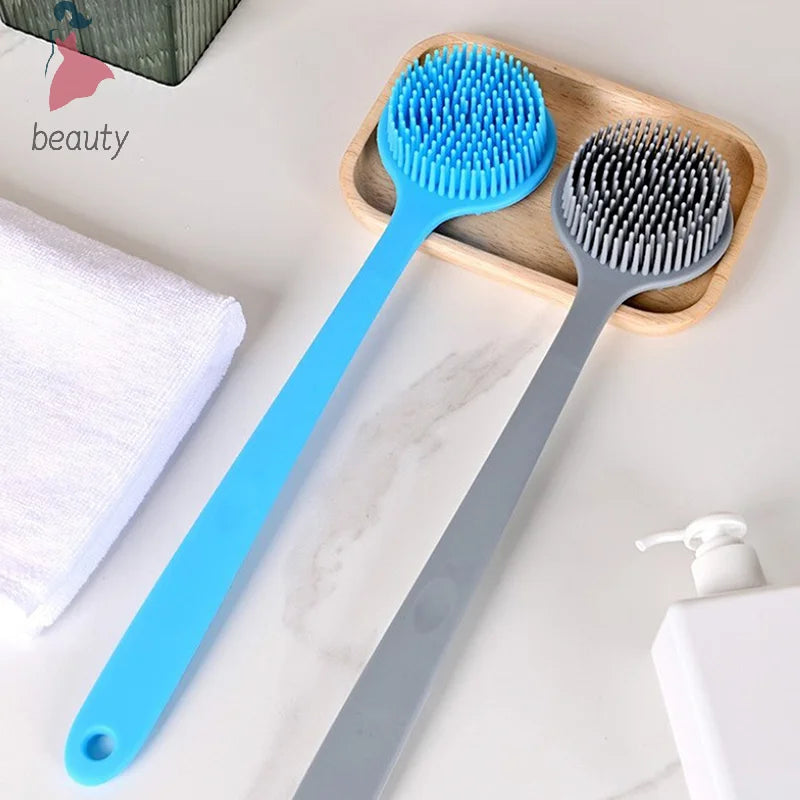 Silicone Back Scrubber,Long Handle Body Scrubber,Light&Easy-to-Hold Shower Brush For Skin Cleaning&Exfoliating With A Free Hook Nanasbeautyholic