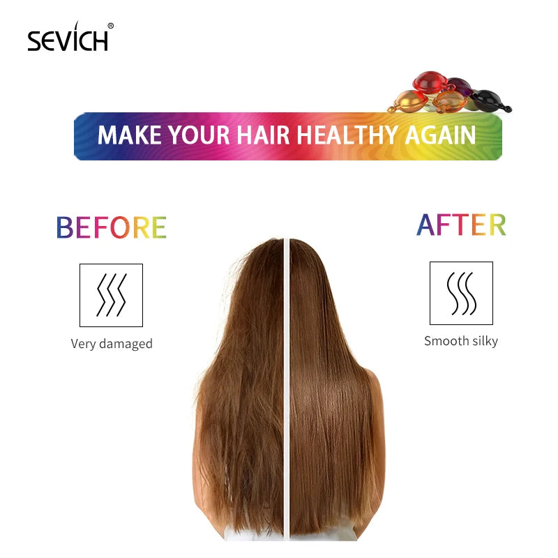 30Pcs Anti Hair Loss Hair Vitamin Capsule Oil Keratin Complex Oil Smooth Silky Hair Serum Hair Mask Repair Frizz Damaged Sevich Nanasbeautyholic