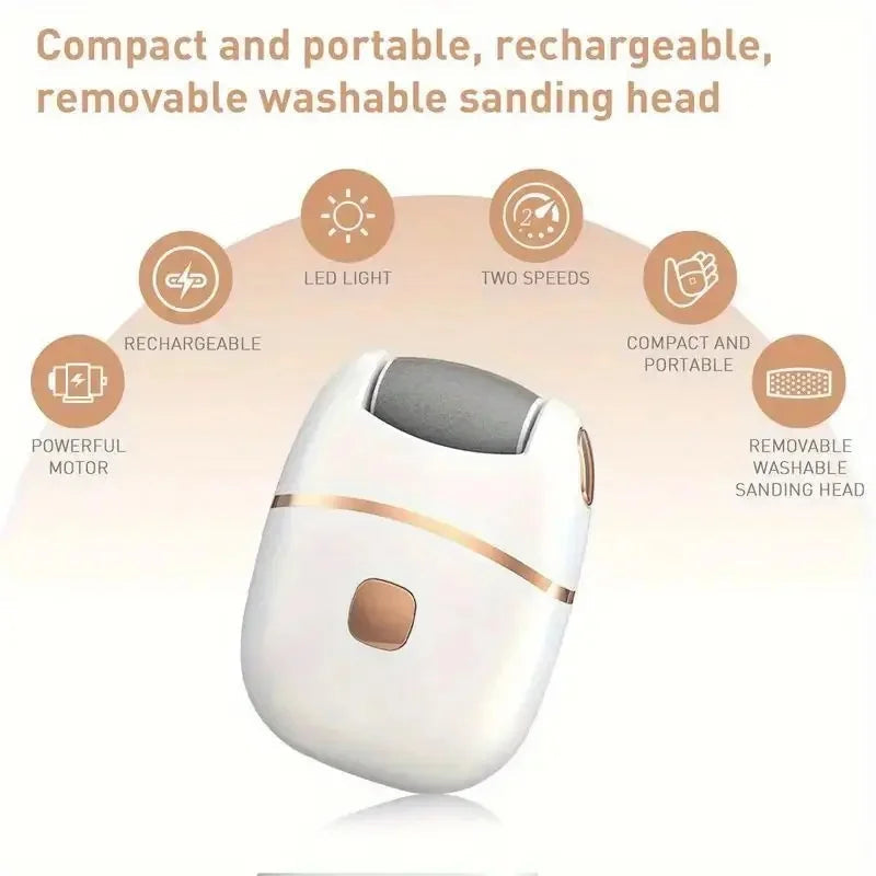 Rechargeable Electric Foot Grinder for Thick Faux Leather USB Personal Care Tool with Interchangeable Heads Grooming Tool Nanasbeautyholic