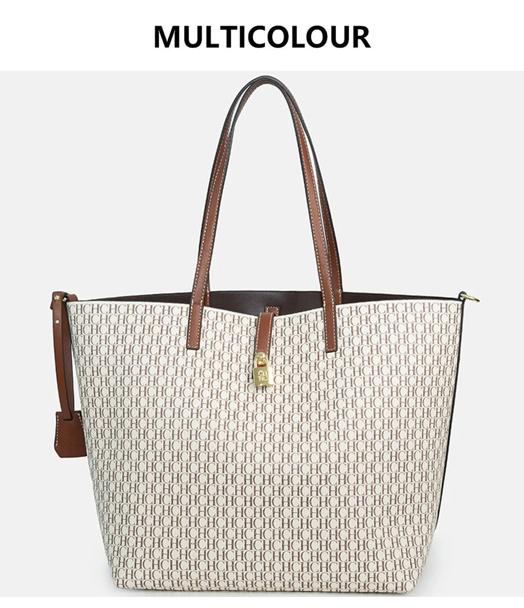 CH Elegant Light Luxury Practical With Bags Pure Color Simple Large Capacity Casual Resistant Brand Women's Bag Shoulder Bag Nanasbeautyholic