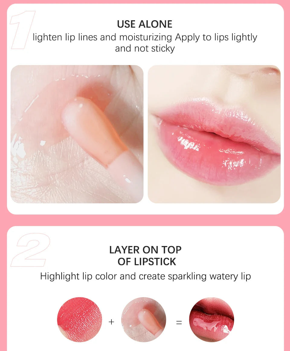 3pcs/set Lip Glaze Mirror Water Long-lasting Waterproof Crystal Jelly Oil Lip Tint Moisturizing Non-stick Cup Lip Glow Oil Care Nanasbeautyholic