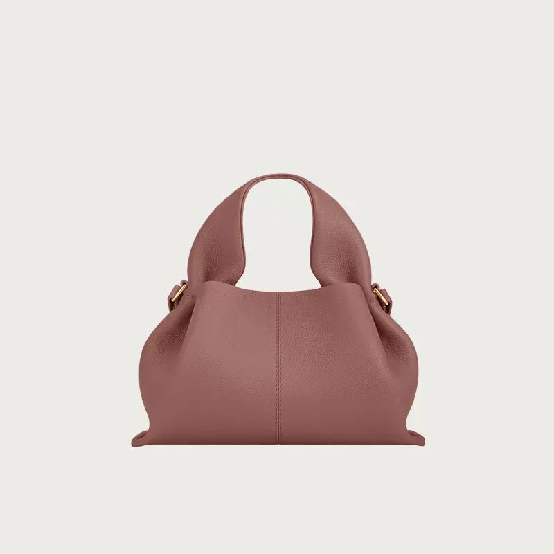 Genuine Leather Cloud Bag – Soft Dumpling Crossbody & Shoulder Tote