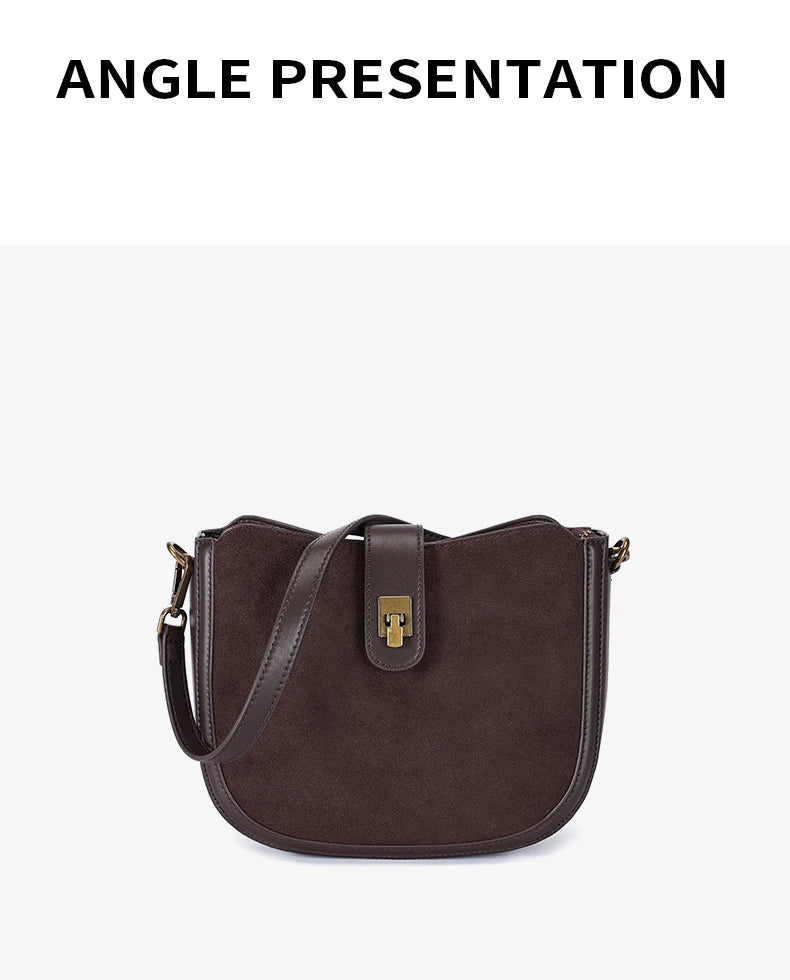 Genuine Cowhide Leather Shoulder Bag – Soft, Structured & Timeless