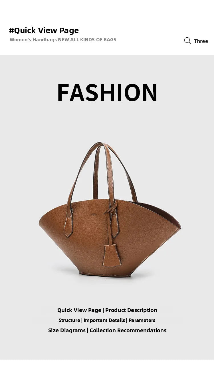 Vintage Shell-Shape Tote Bag – Large Capacity PU Leather Women's Shoulder Bag