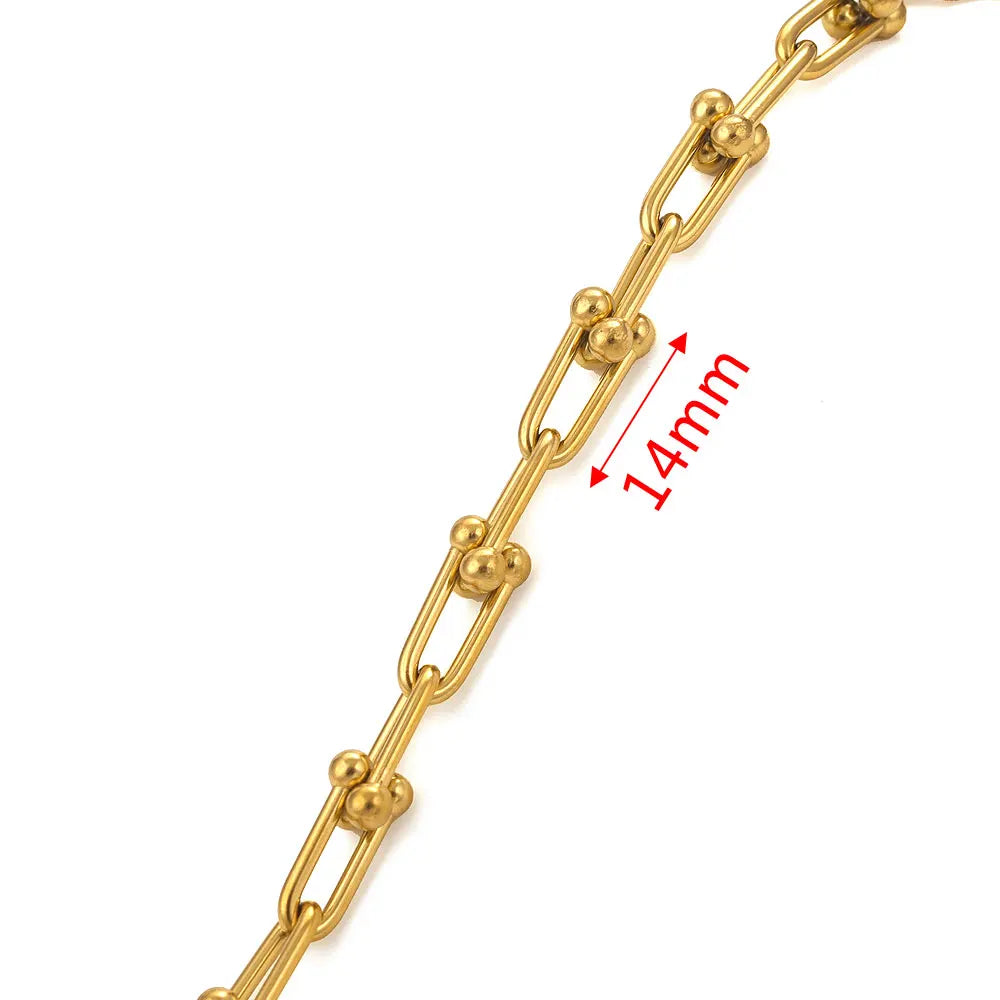 1 Meter 18K Gold Plated Stainless Steel Link Chain for Jewelry Making – Bulk Rolo Cable Necklace & Bracelet Chain