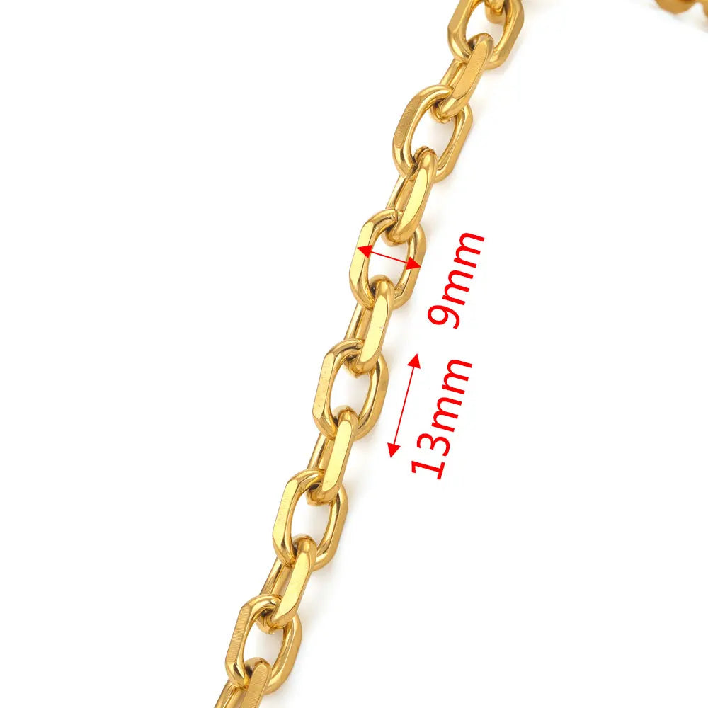 1 Meter 18K Gold Plated Stainless Steel Link Chain for Jewelry Making – Bulk Rolo Cable Necklace & Bracelet Chain