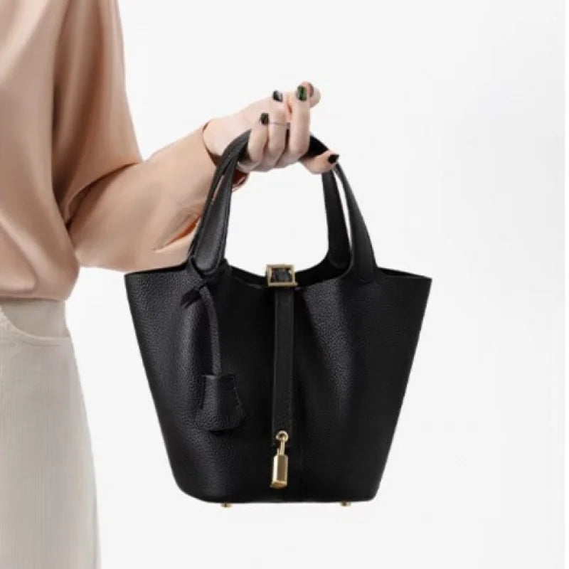 Faux Leather Bucket Bag – Chic & Versatile Women's Handbag