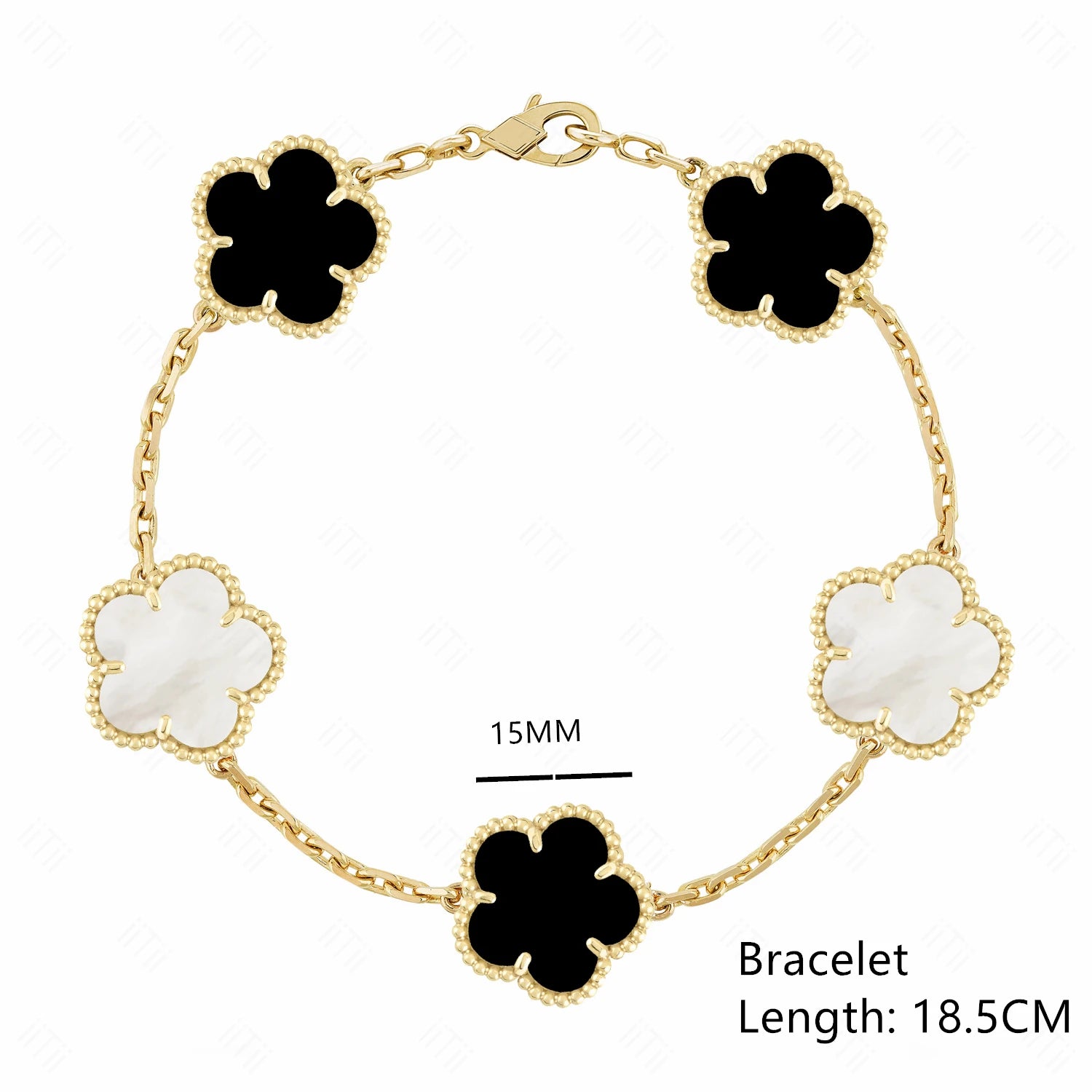 Lucky Clover Natural Mother of Pearl Bracelet & Necklace – Gold & Silver