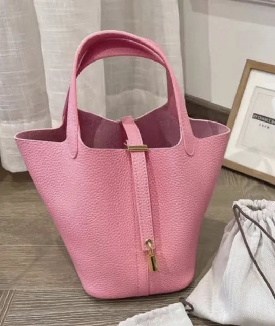 Faux Leather Bucket Bag – Chic & Versatile Women's Handbag